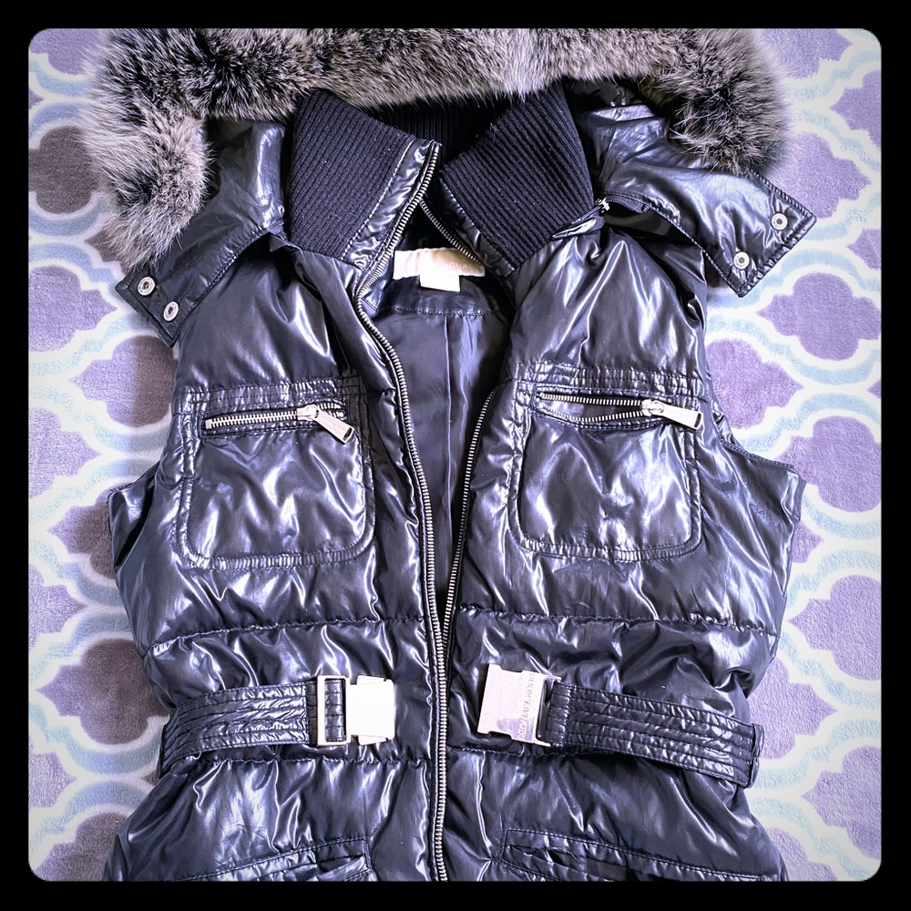 Michael Kors Puffer Vest With Real Fur